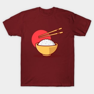 Japanese Rice Bowl with Chopsticks T-Shirt